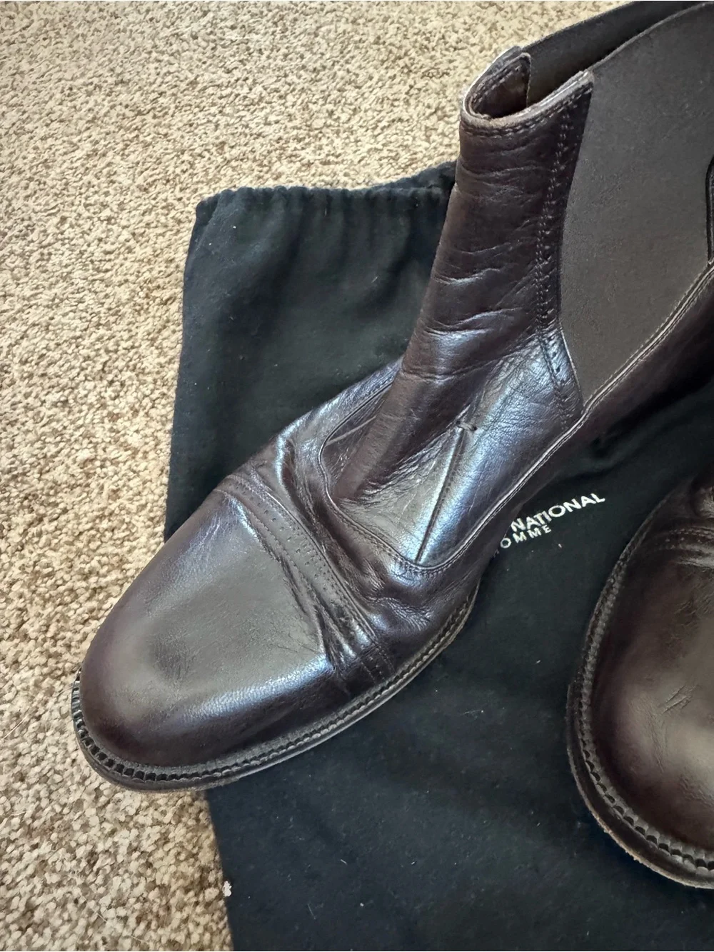 CoSTUME NATIONAL Men's Brown Leather Chelsea Boots Size 10